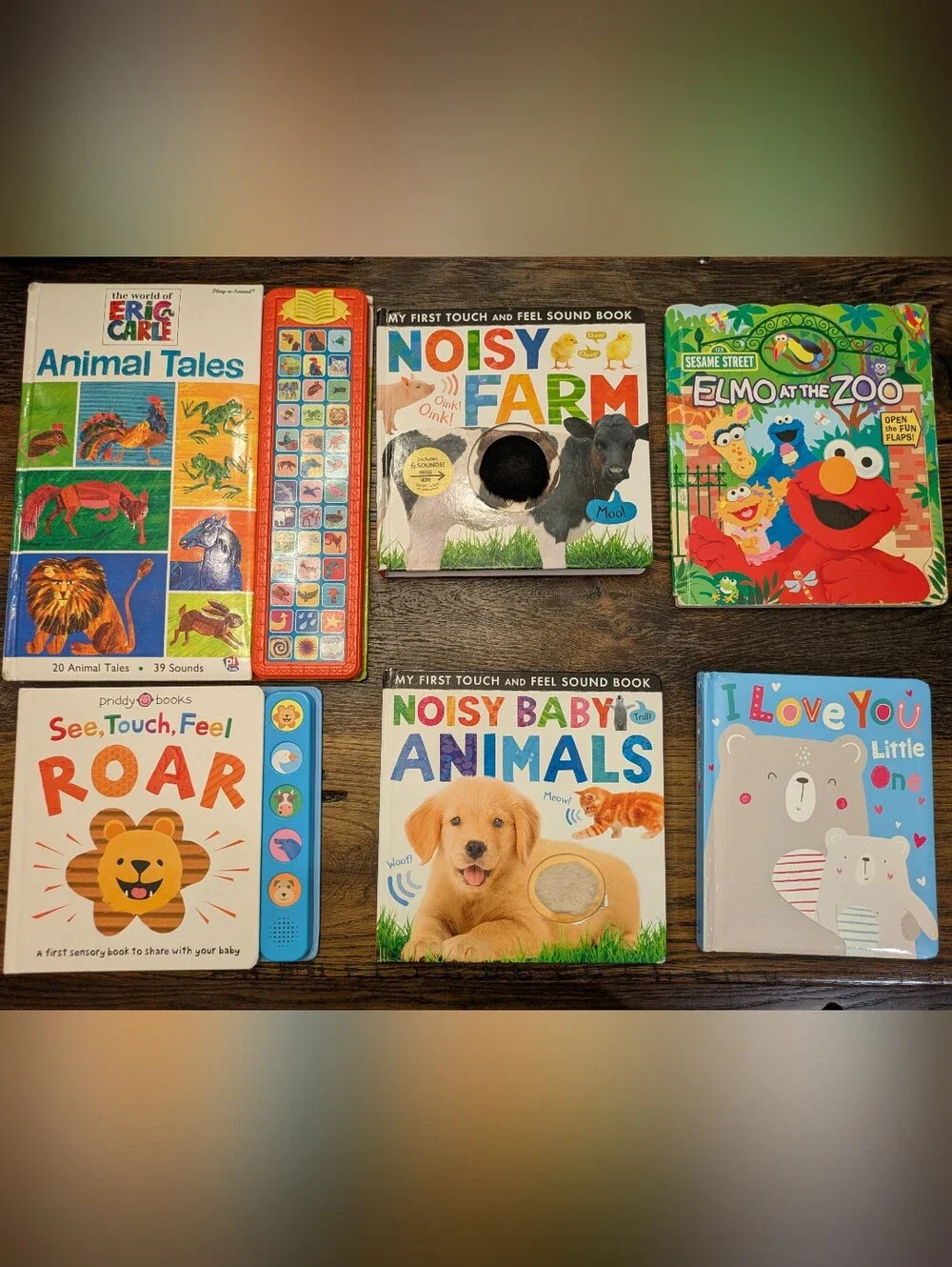 Set Of 6 Baby Books - Sound, Touch, Noisy Baby Animals Touch & Feel Sound Book
